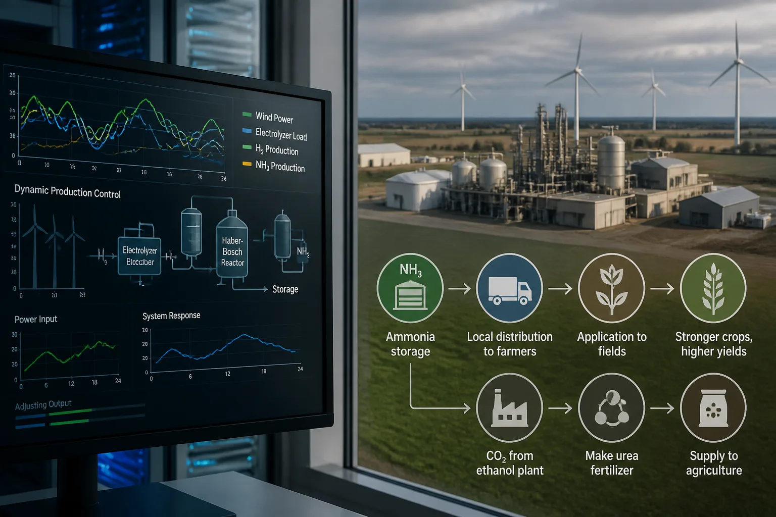 Illustration for A Minnesota demo plant is turning wind power into ammonia and fertiliser