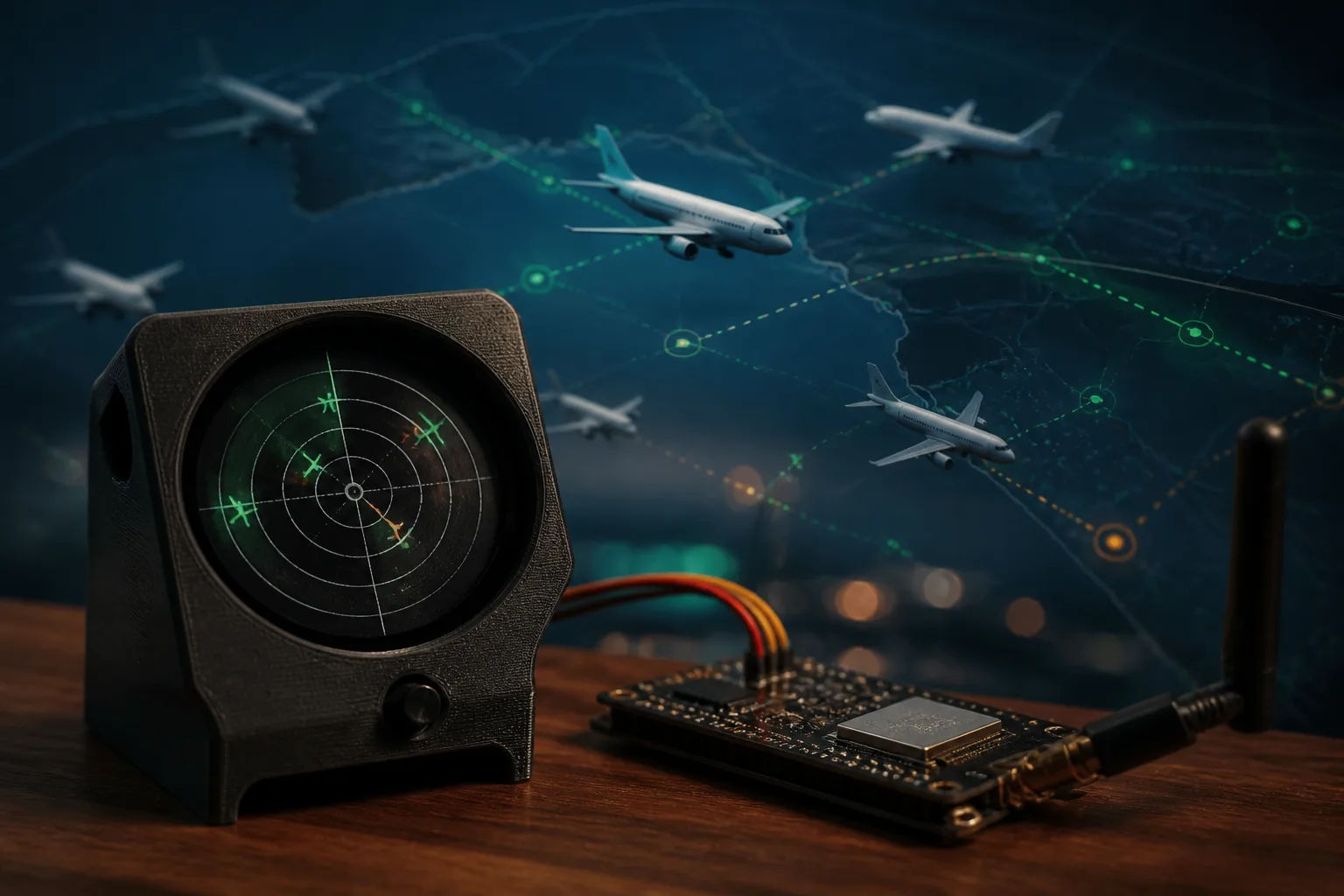 Illustration for An ESP32 desk radar project turns live aircraft data into a tiny display